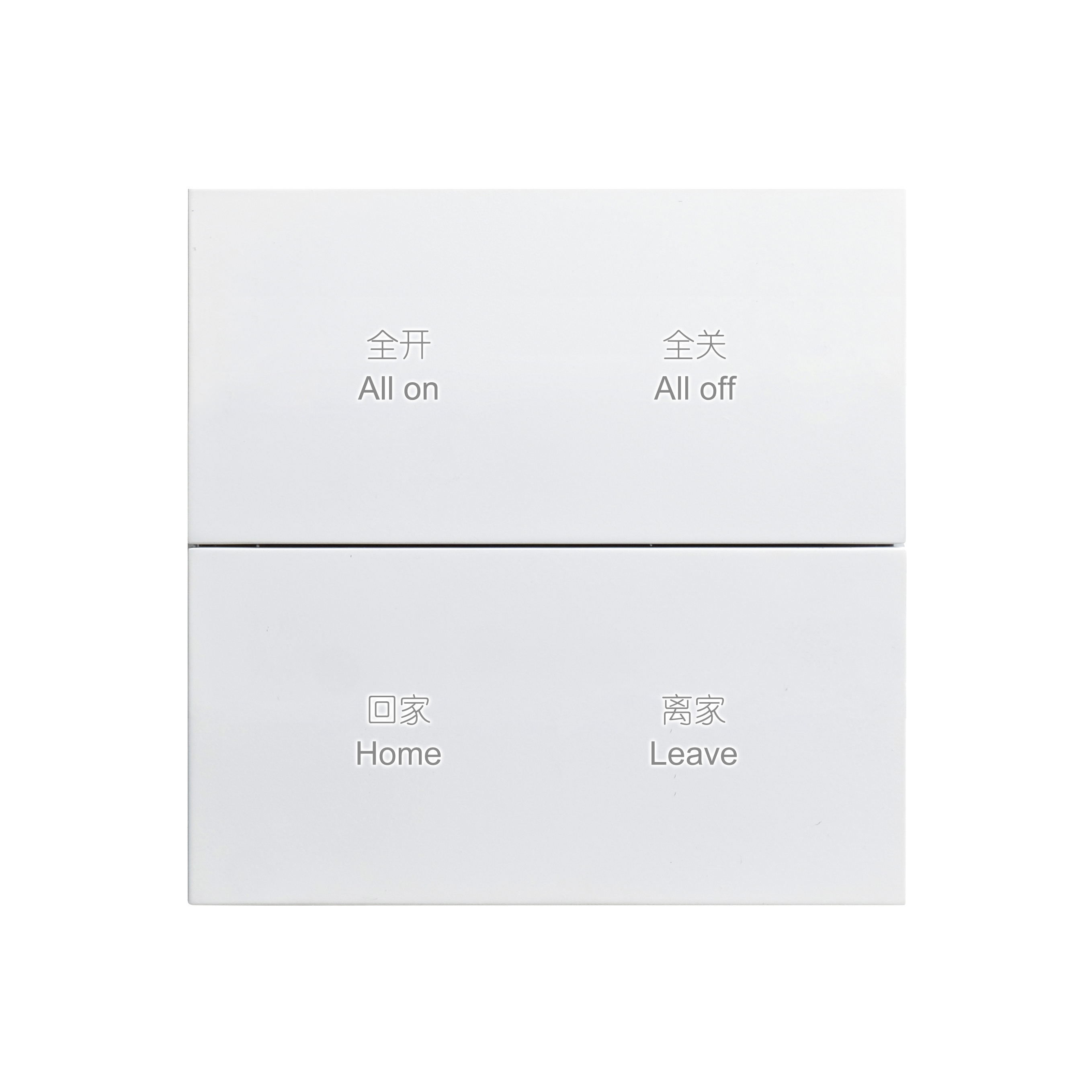 Панель 4 - клавишная серия Е1 (с подсветкой изнутри) - пластик Белая